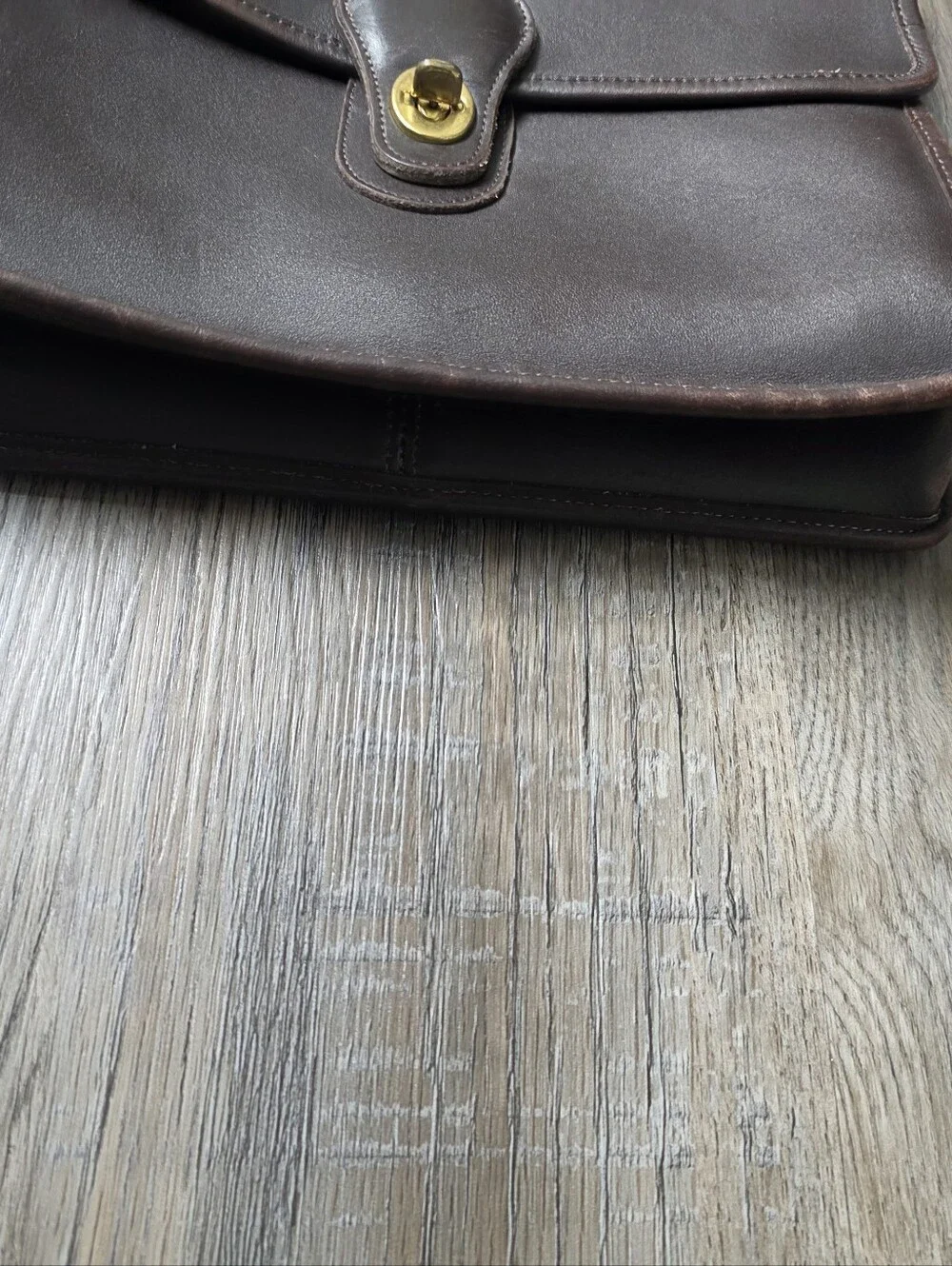 Vintage Coach Classic Brown Leather Men's Briefcase Shoulder Bag